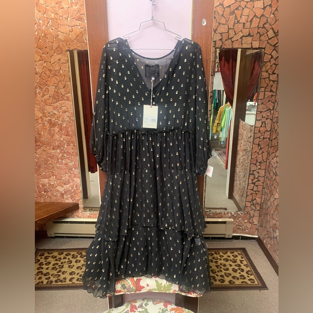 Johnny Was Black Long Sleeve Dress